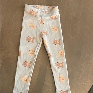 Zara Beige Bear Print Leggings